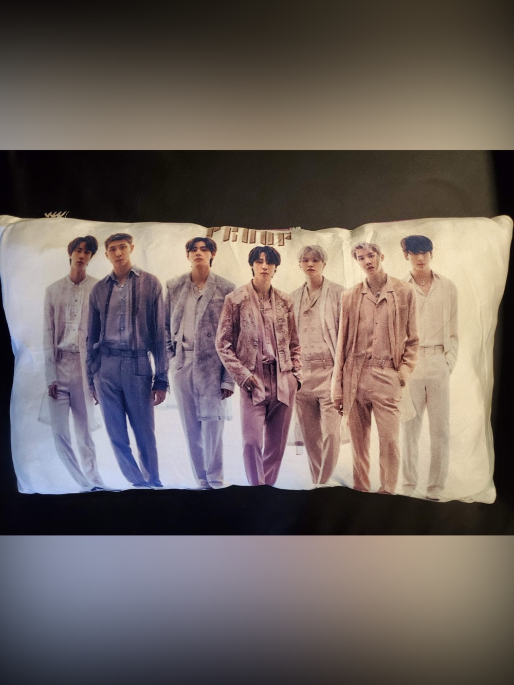 BTS Printed White Pillow